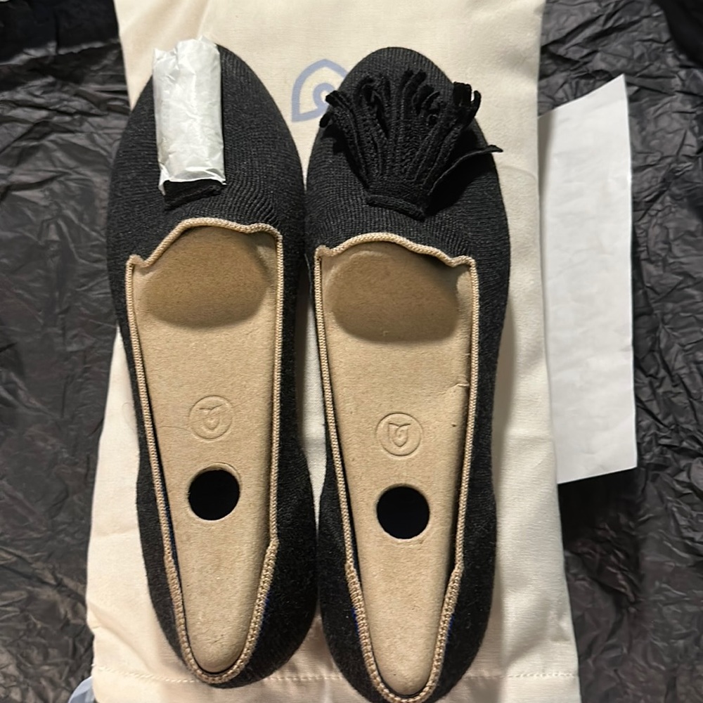 Rothy’s Black Diamond merino wool loafers